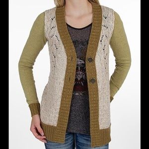 BKE Long Sleeve Button Down Loose‎ Cable Knit Cardigan Sweater